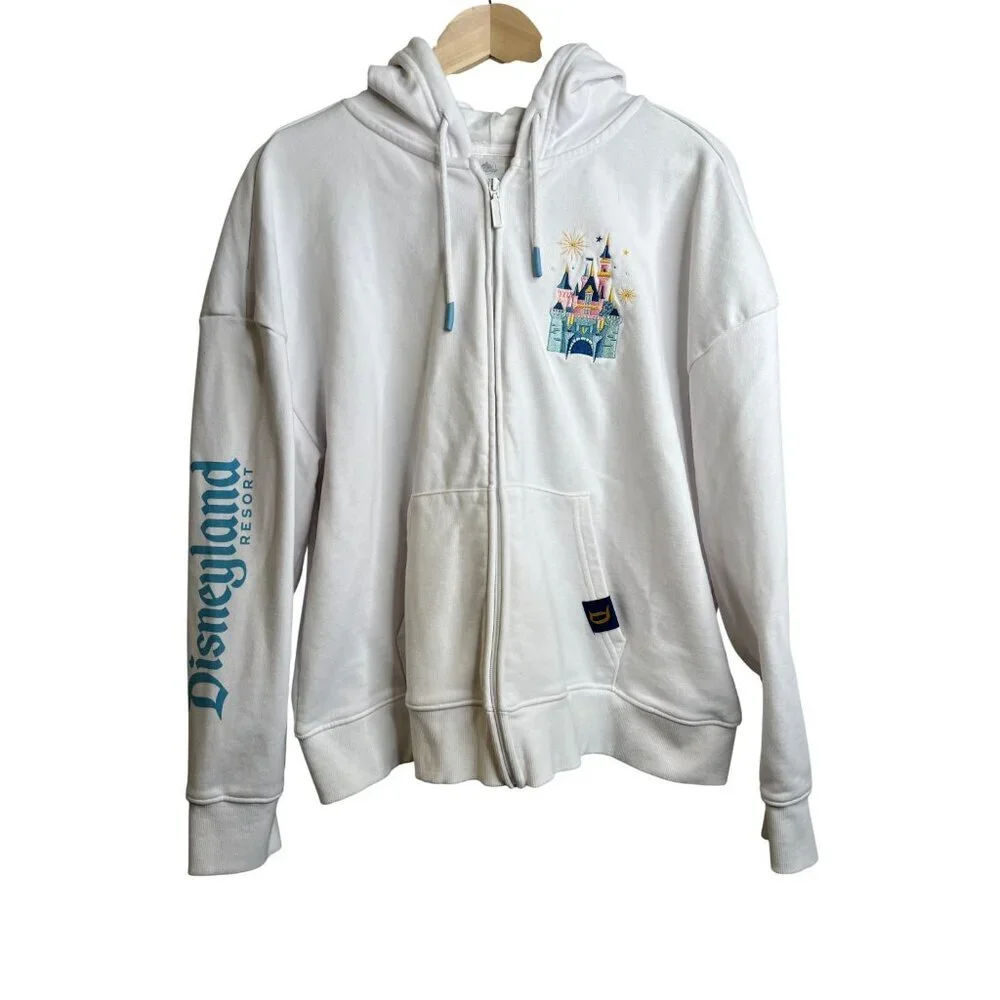 Disneyland Resort Zip Hoodie Size XL Disney Castle Sleeping Beauty Cinderella